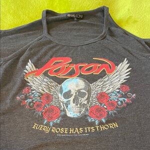 Poison Graphic Black Cold-Shoulder Sweatshirt - Vinyl Icons